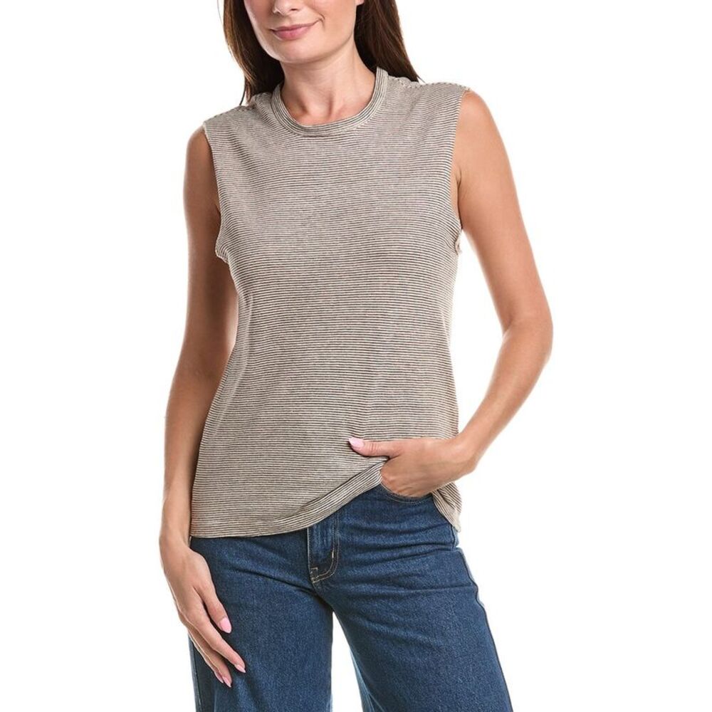 Officine Générale Womens Officine Generale Linen-Blend Tank Top, Brown